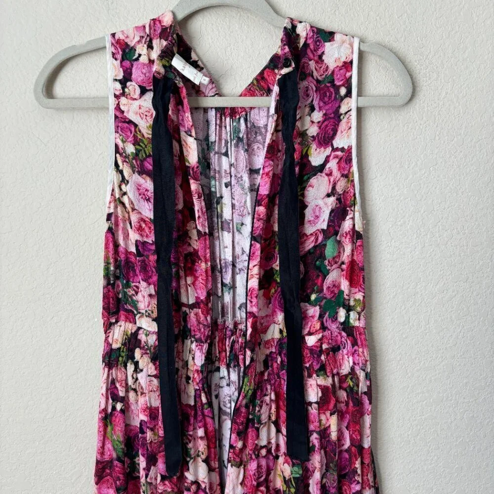 Kate Spade New York Rose Print Tie Back Dress